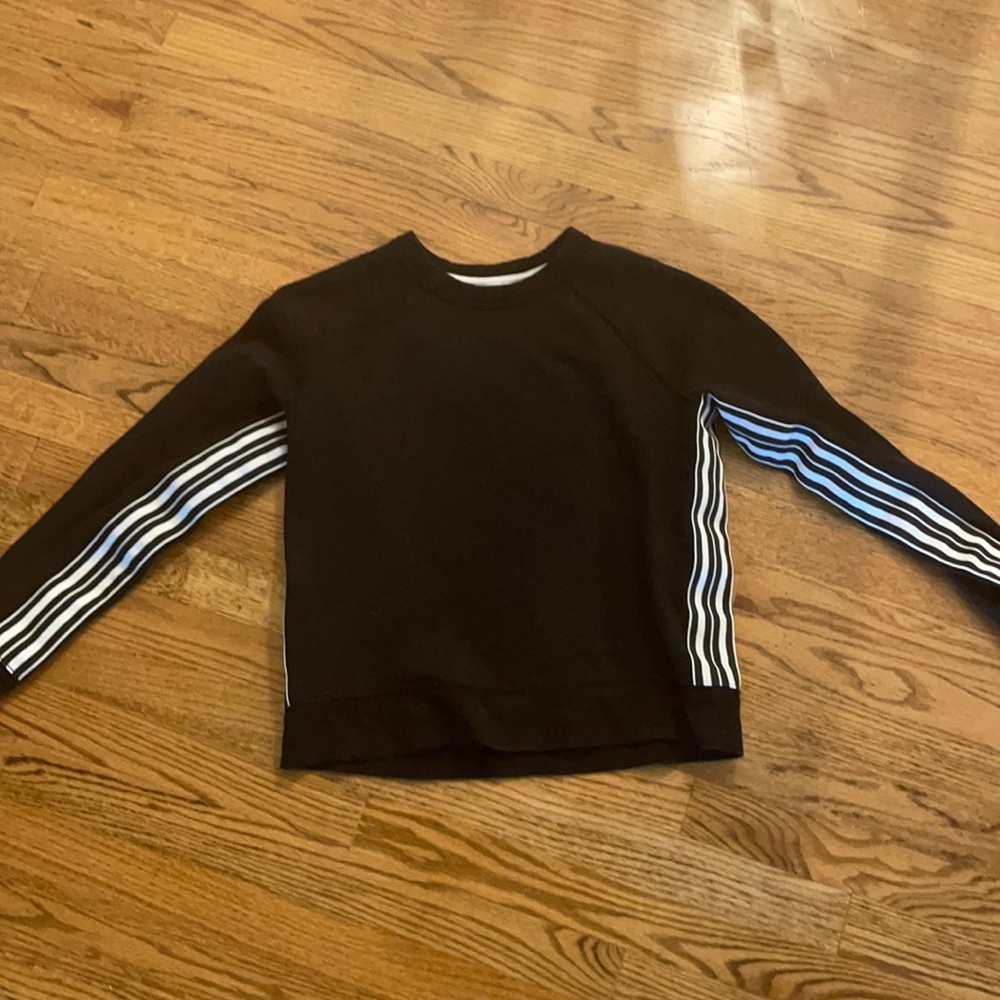 NWOT Athleta Black Sweatshirt with stripes - small
